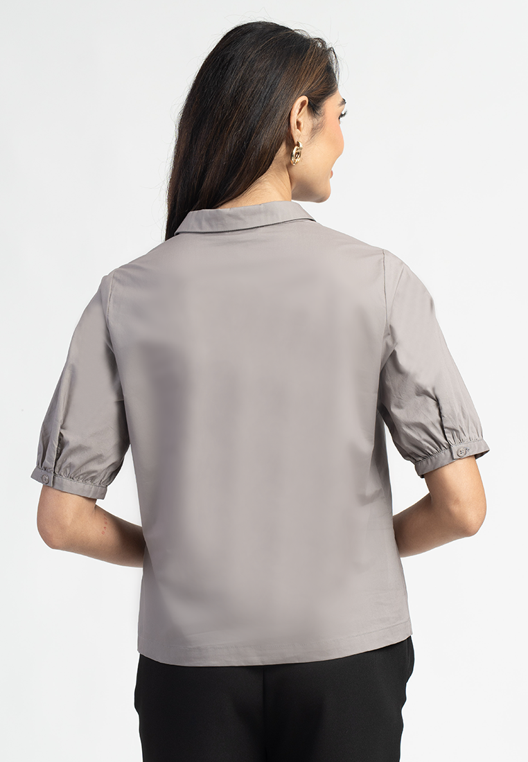 Carissa Collared Puff Sleeve Top