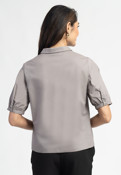 Carissa Collared Puff Sleeve Top