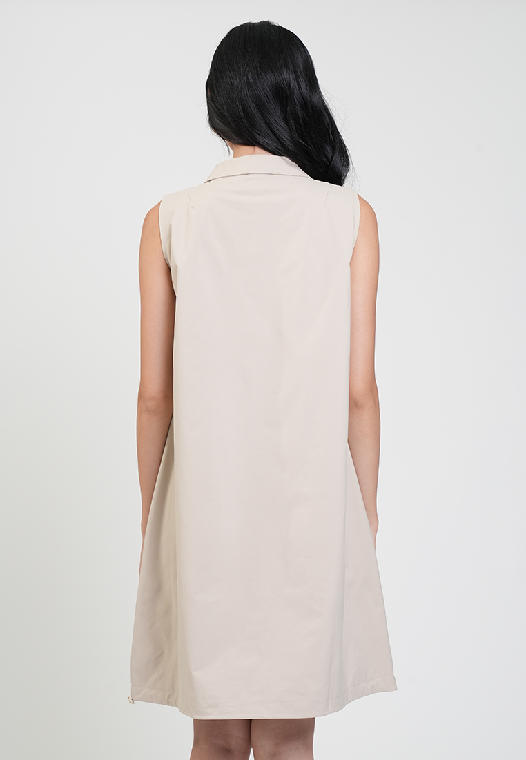 Cleo Collared Zipper Sleeveless Shift Dress