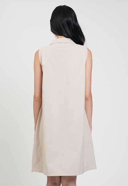 Cleo Collared Zipper Sleeveless Shift Dress
