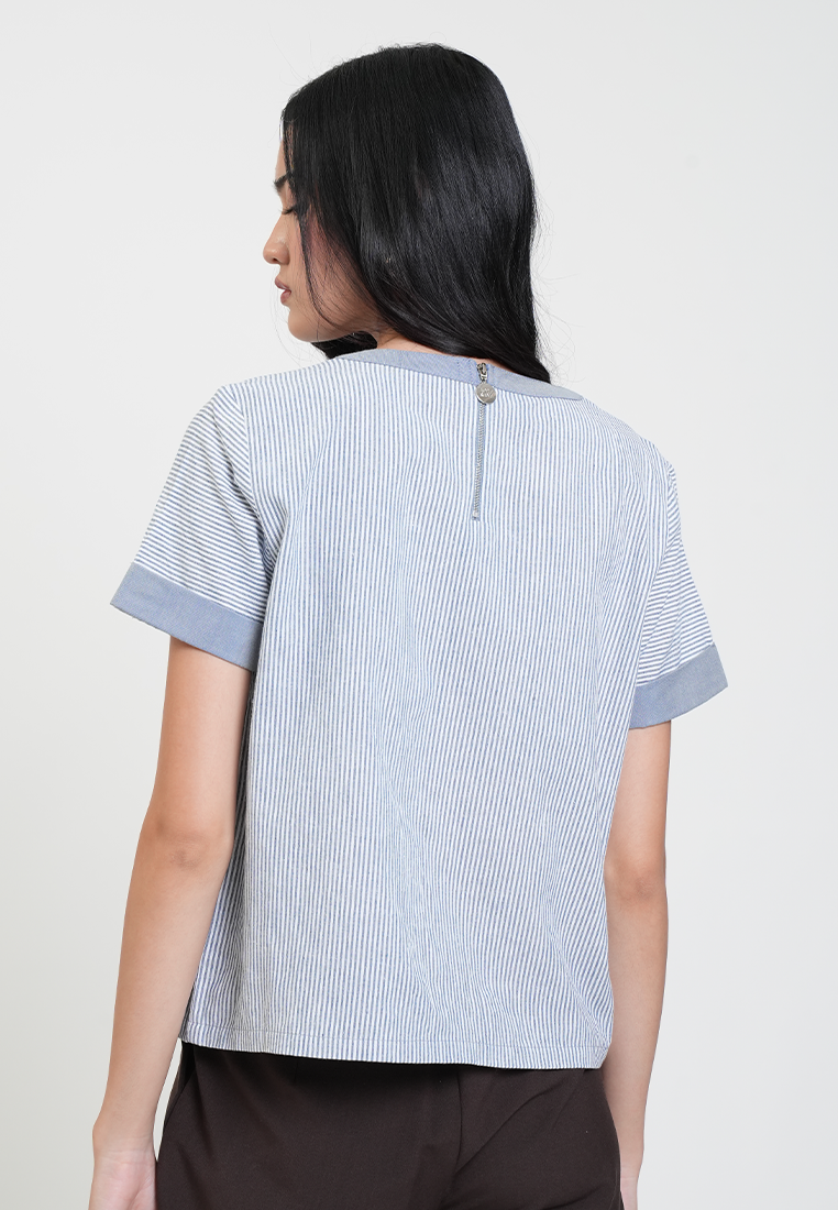 Kaycee Contrast Collar Boxy Top