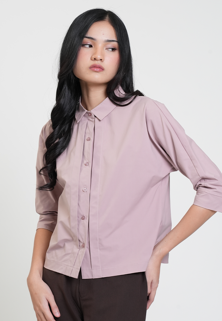 Aster Collared 3/4 Button-Down Blouse