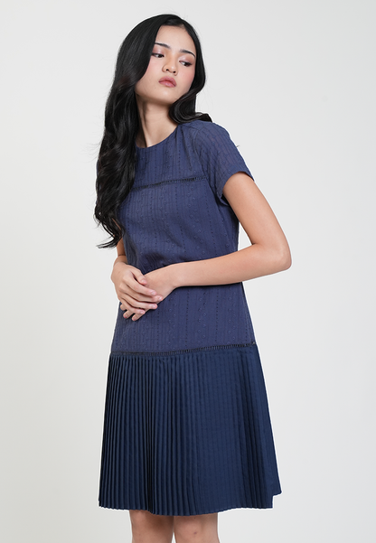 Skye Eyelet Pleated Drop Waist Dress