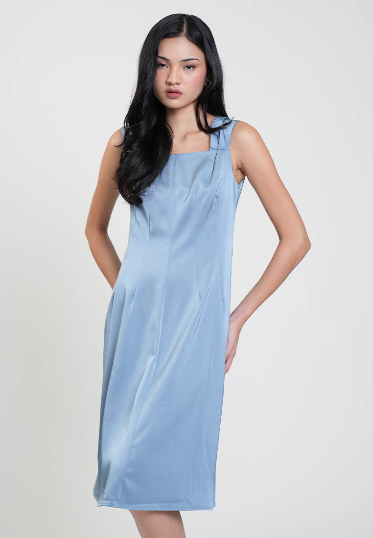 Genevieve Sleeveless Square-Neck Dress