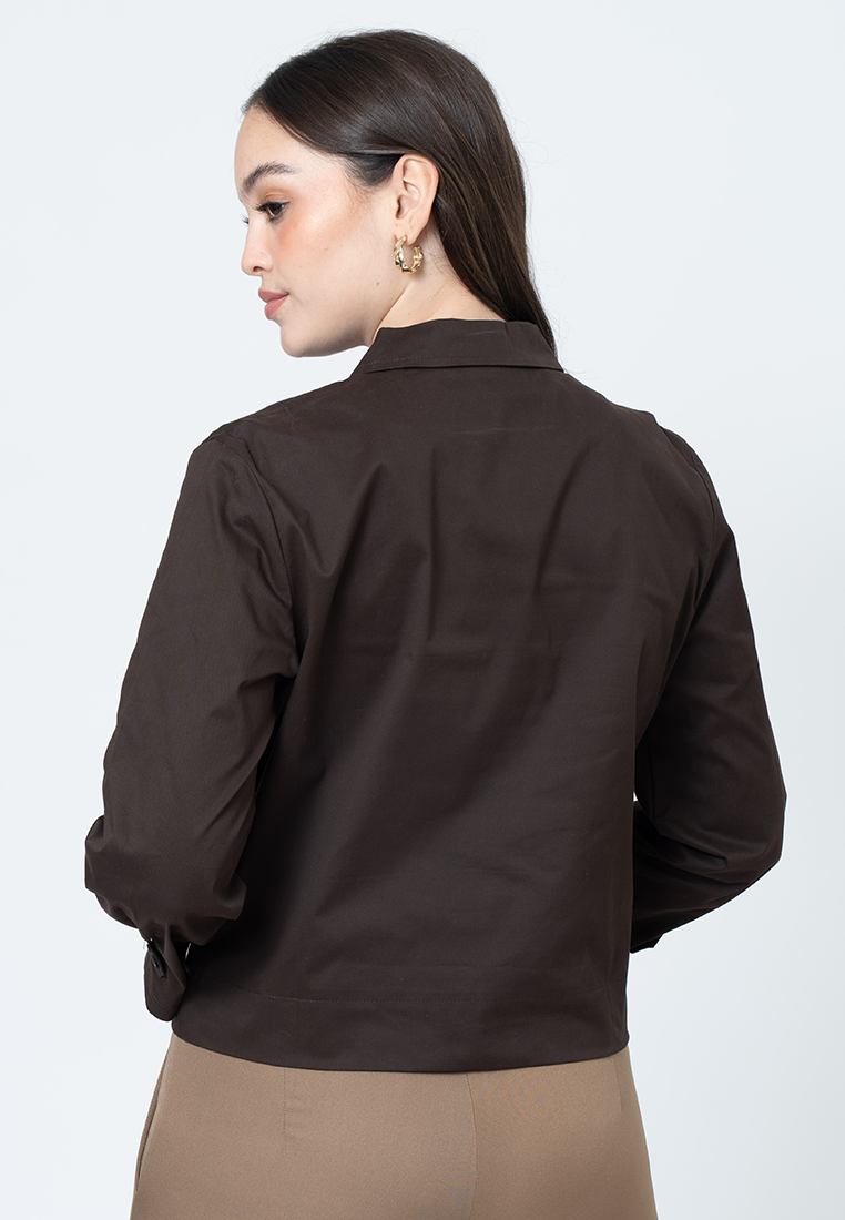 Aislinn Boxy Jacket with Front Pockets and Zip Up Opening