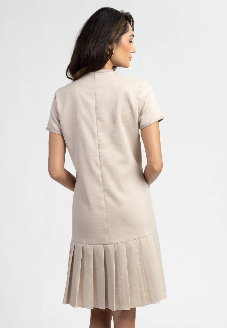 Clara Utility Placket Pleated Shift Dress
