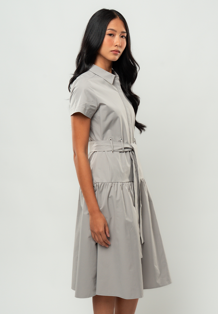 Olivia Short Sleeve Belted Shirt Dress