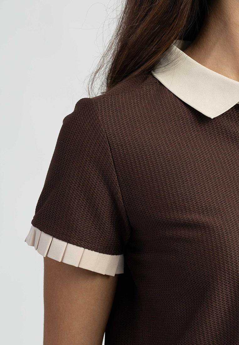 Solara Contrast-collared Polo Top