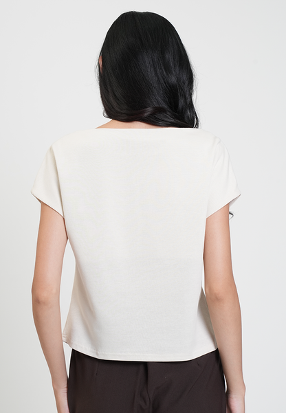 Martina Drape Neck Satin Blouse