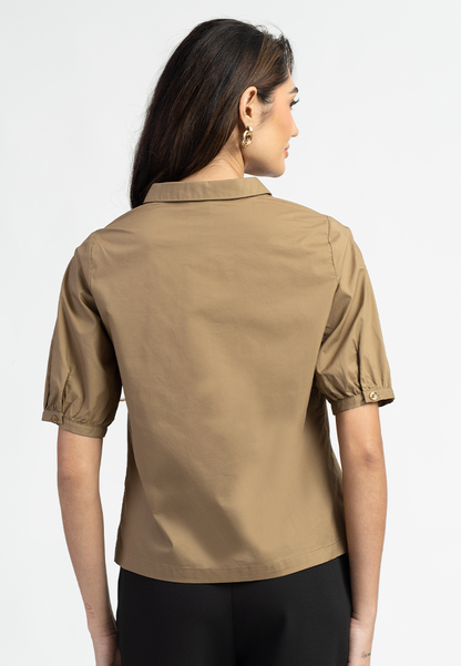 Carissa Collared Puff Sleeve Top