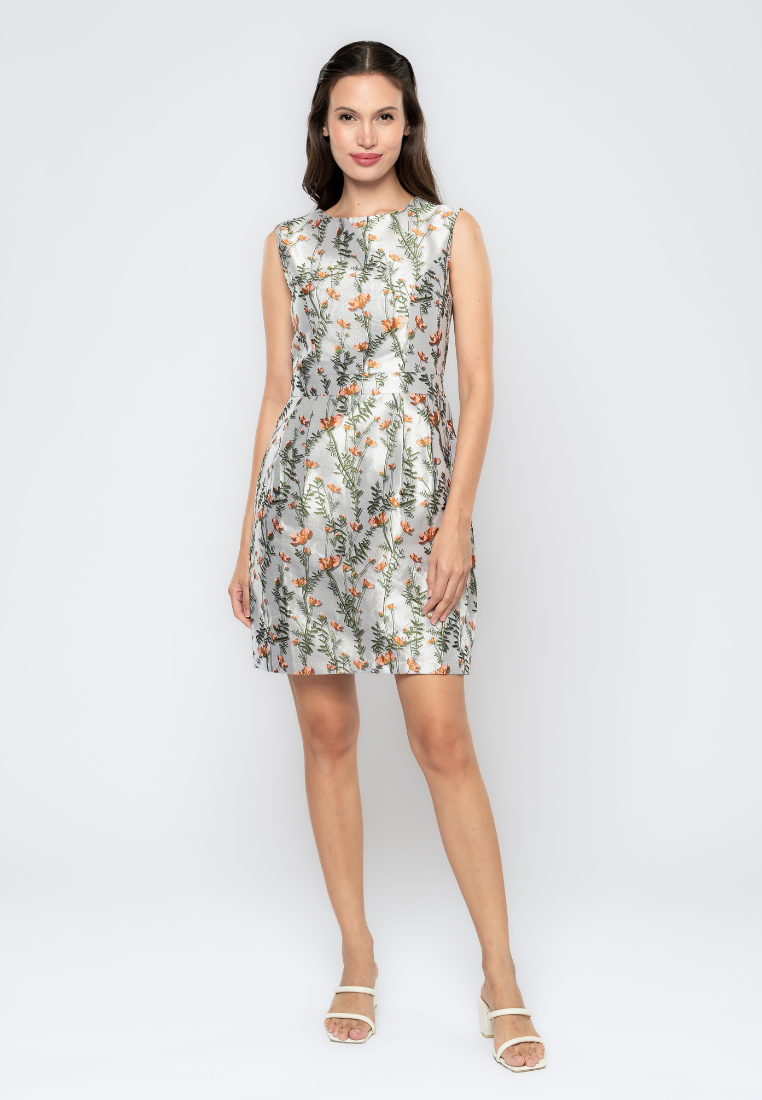 Fleur Floral Jacquard Sheath Dress