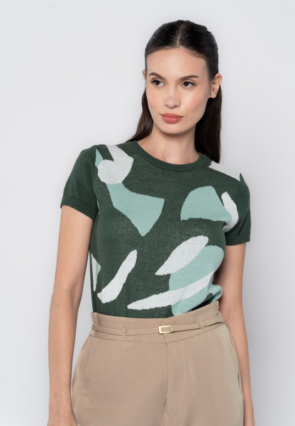 Abstract Flat Knit Top