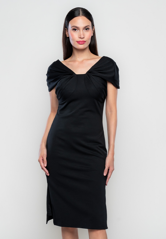 Antonietta Formal Dress with Draped Sleeves