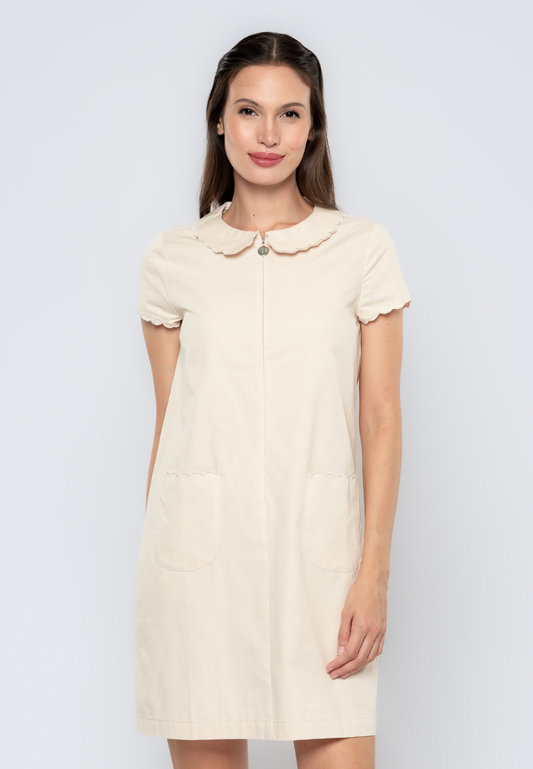 Bridgette Scalloped Detail Shift Dress