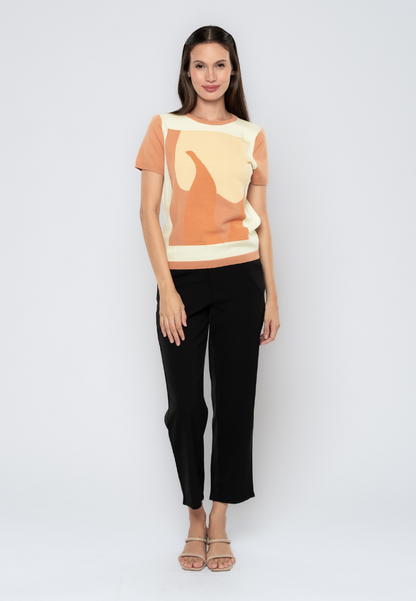 Phoebe Artistic Portrait Knit Top