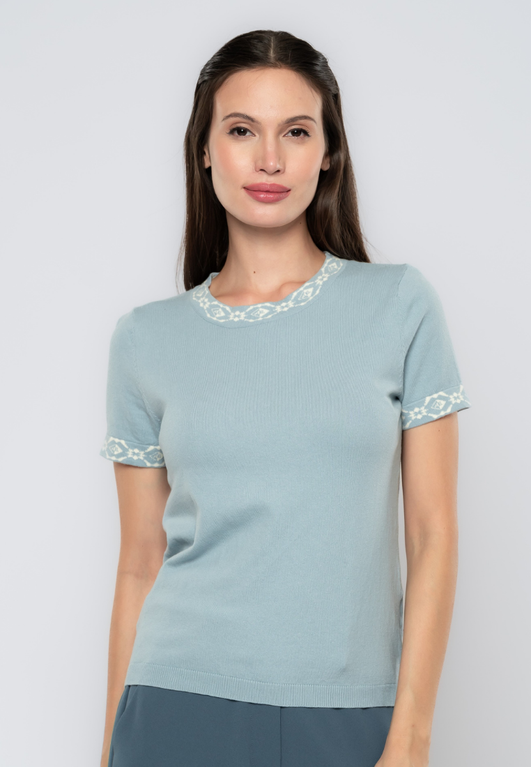 Tati Monogram Ribbed Knit Top