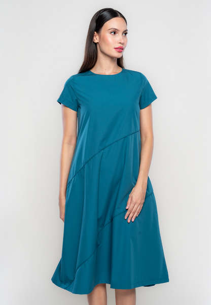 Deon Maxi Dress with Asymmetrical Piping Details