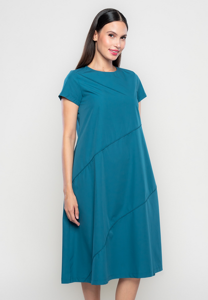 Deon Maxi Dress with Asymmetrical Piping Details