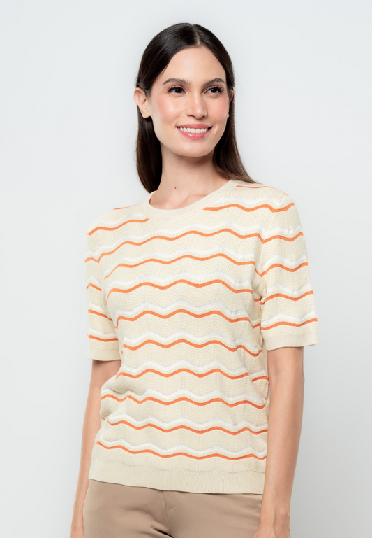 Joy Loose Fit ZigZag Flat Knit Top