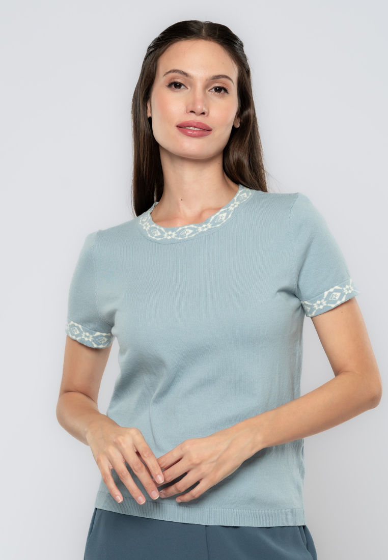 Tati Monogram Ribbed Knit Top