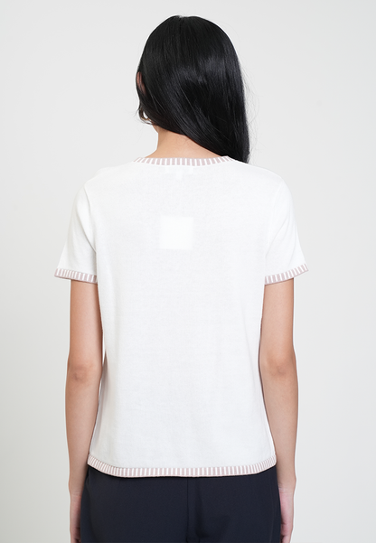 Valeena Stripe Trim Classic Knit