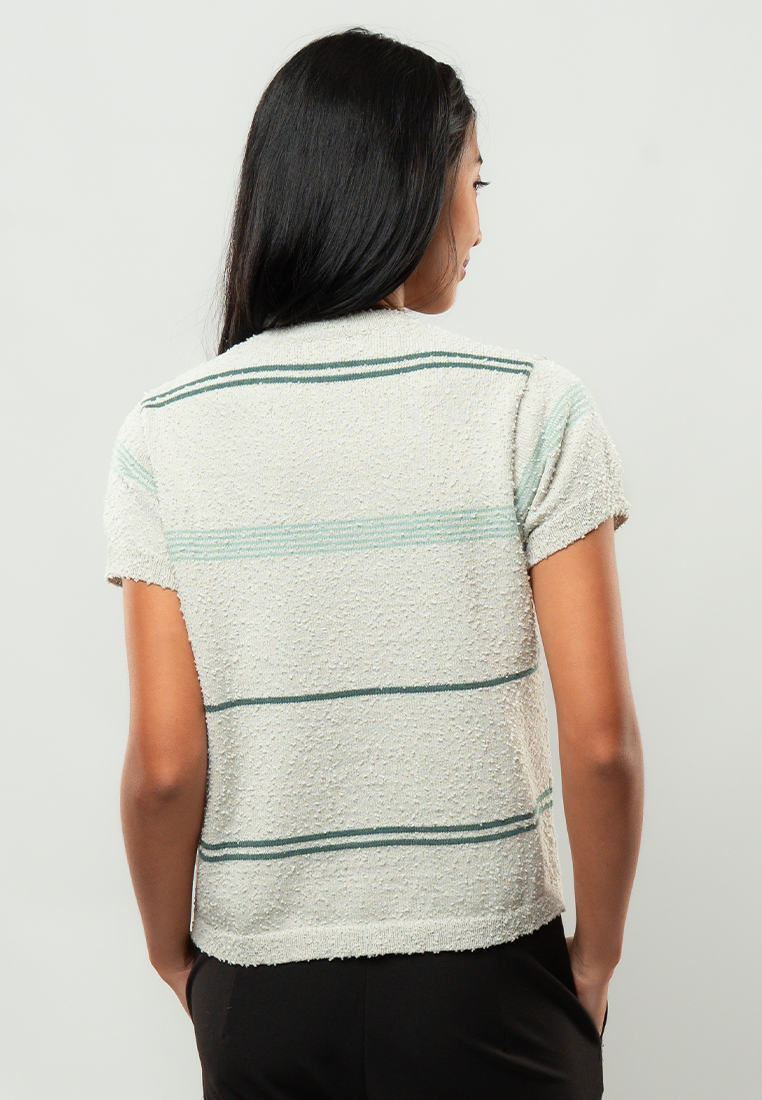 Rachel Textured Stripe Short Sleeve Top