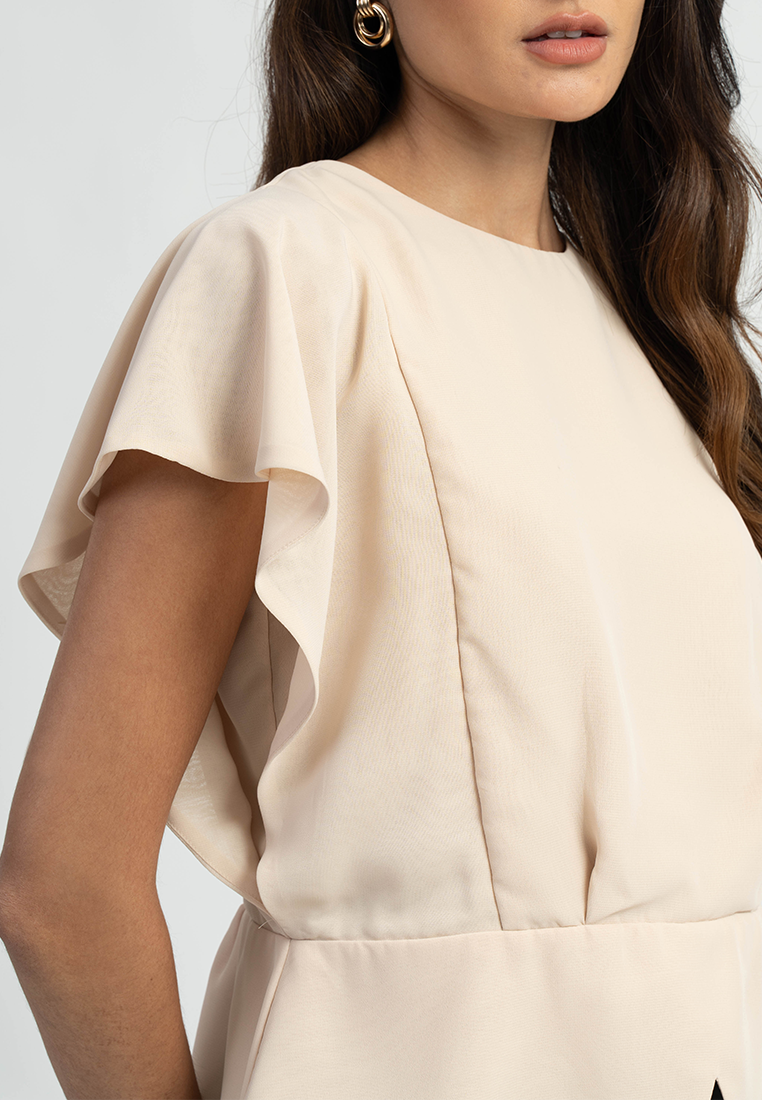 Aloura Peplum Black Blouse Top