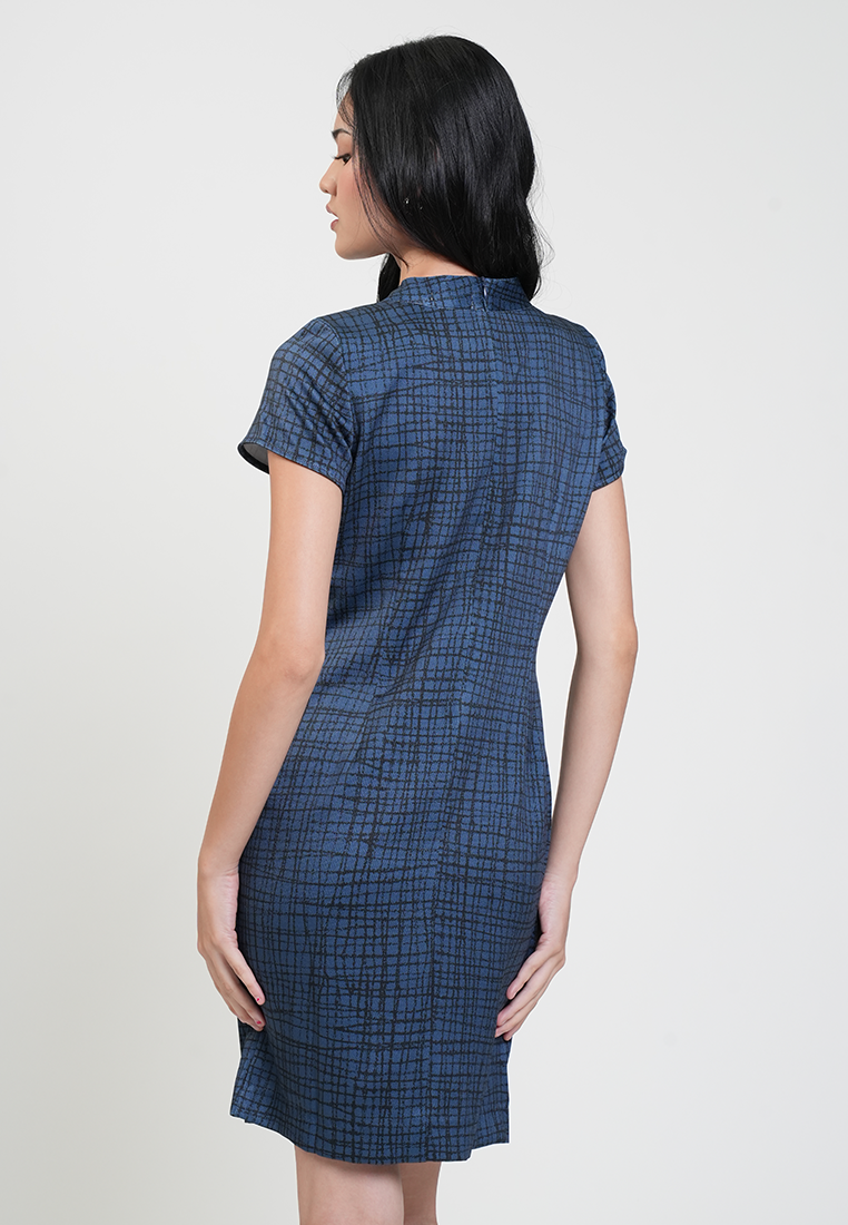 Aleena Grid Print Sheath Dress