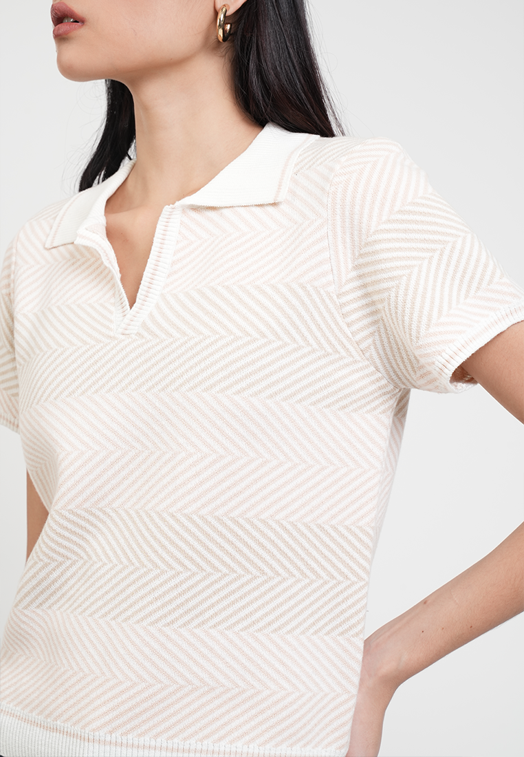Sophie Short Sleeve Textured Polo Knit