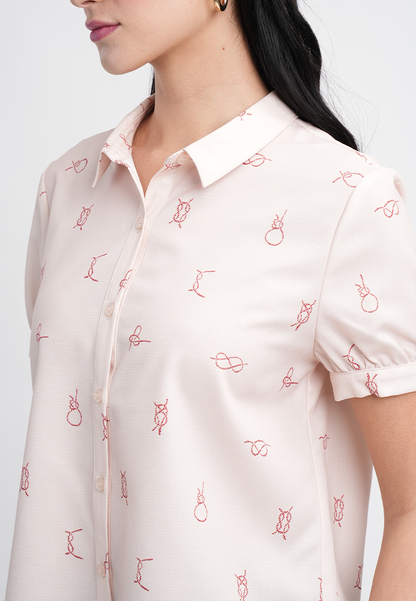 Cady Collared Button-Up Top