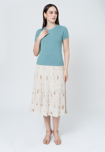 Fallon Braided Collar Knitted Textured Top