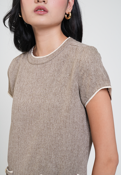 Eleanor Crew Neck Pocket Detail Shift Dress
