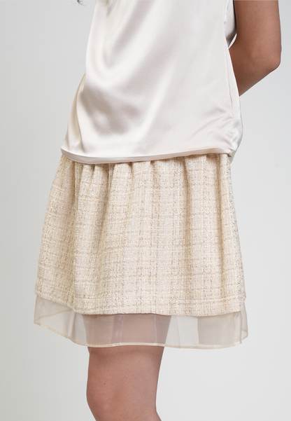 Chastine Cap Sleeve Satin Drop Waist Dress