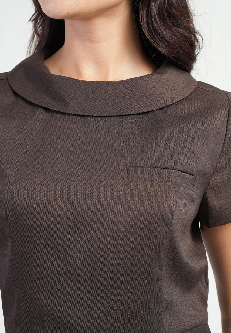 Evangeline Professional Rounded Collar Sheath Dress