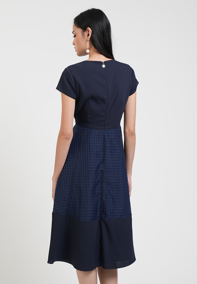 Portia V-neck Mesh Detail Dress