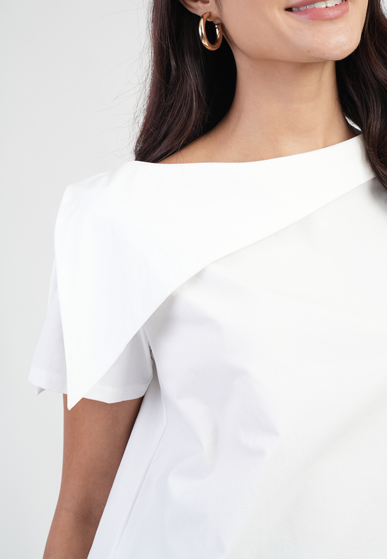 Blythe Asymmetric Cape Sleeve Top