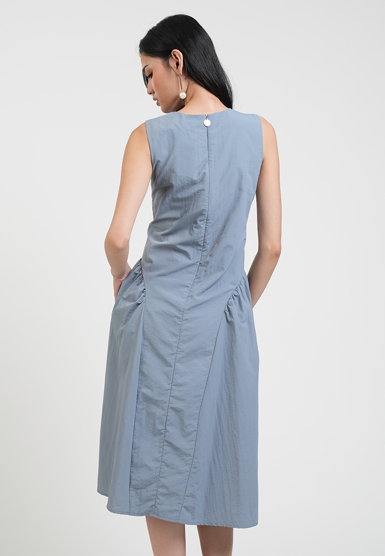 Reign Textured Side Pleat A-line Dress