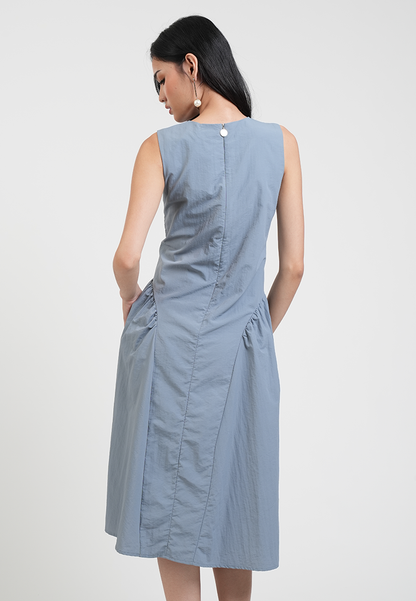 Reign Textured Side Pleat A-line Dress