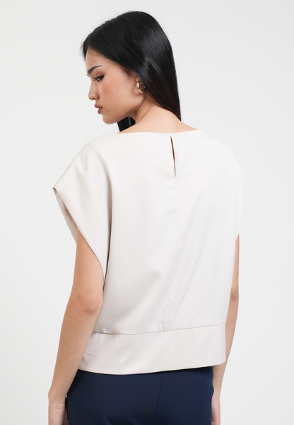 Felicity Bateau Neck Silk-Finish Blouse