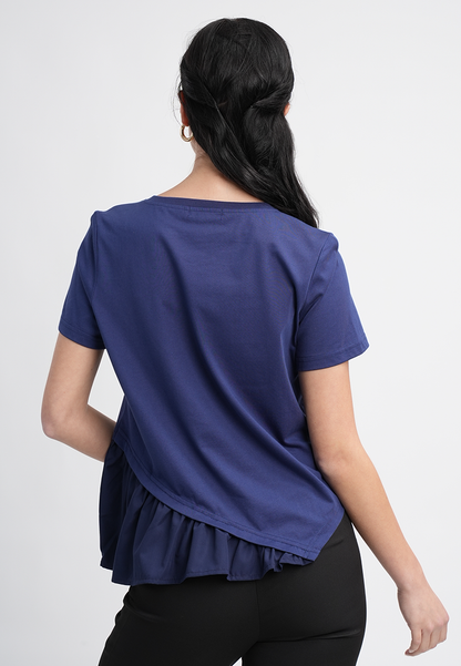 Harper Tee with Slanted Peplum Hem