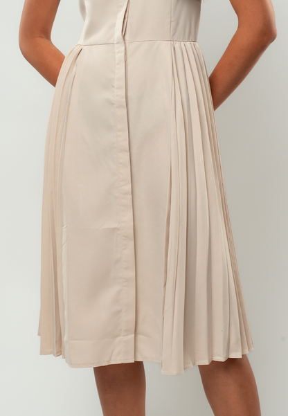 Maia Pleated Collared A-line Dress