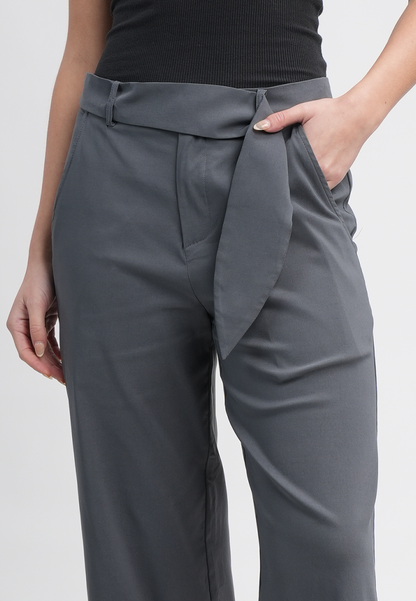Hannah High-Waisted Wide Leg Belted Trousers
