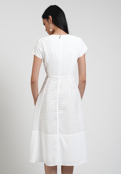 Portia V-neck Mesh Detail Dress