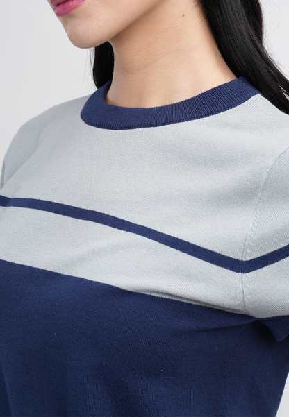 Charlene Monochrome Short Sleeve Knit Top