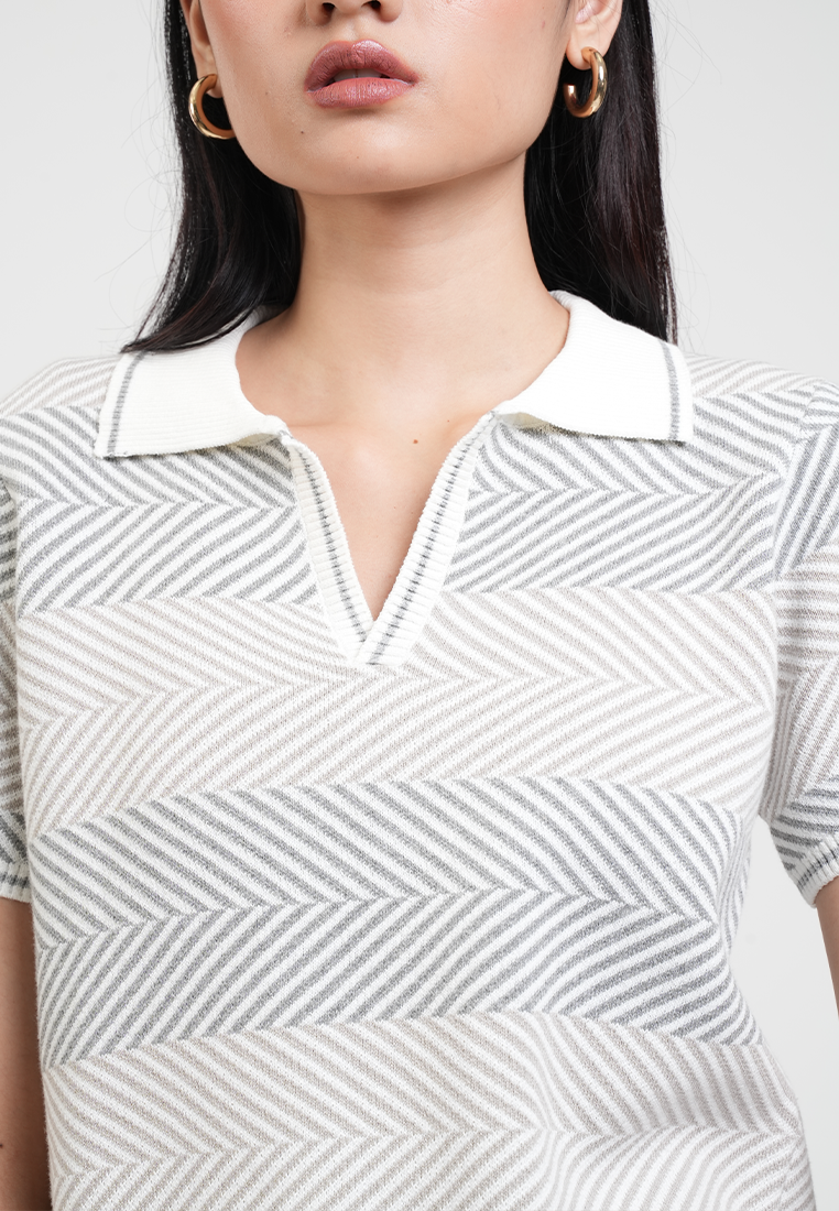 Sophie Short Sleeve Textured Polo Knit