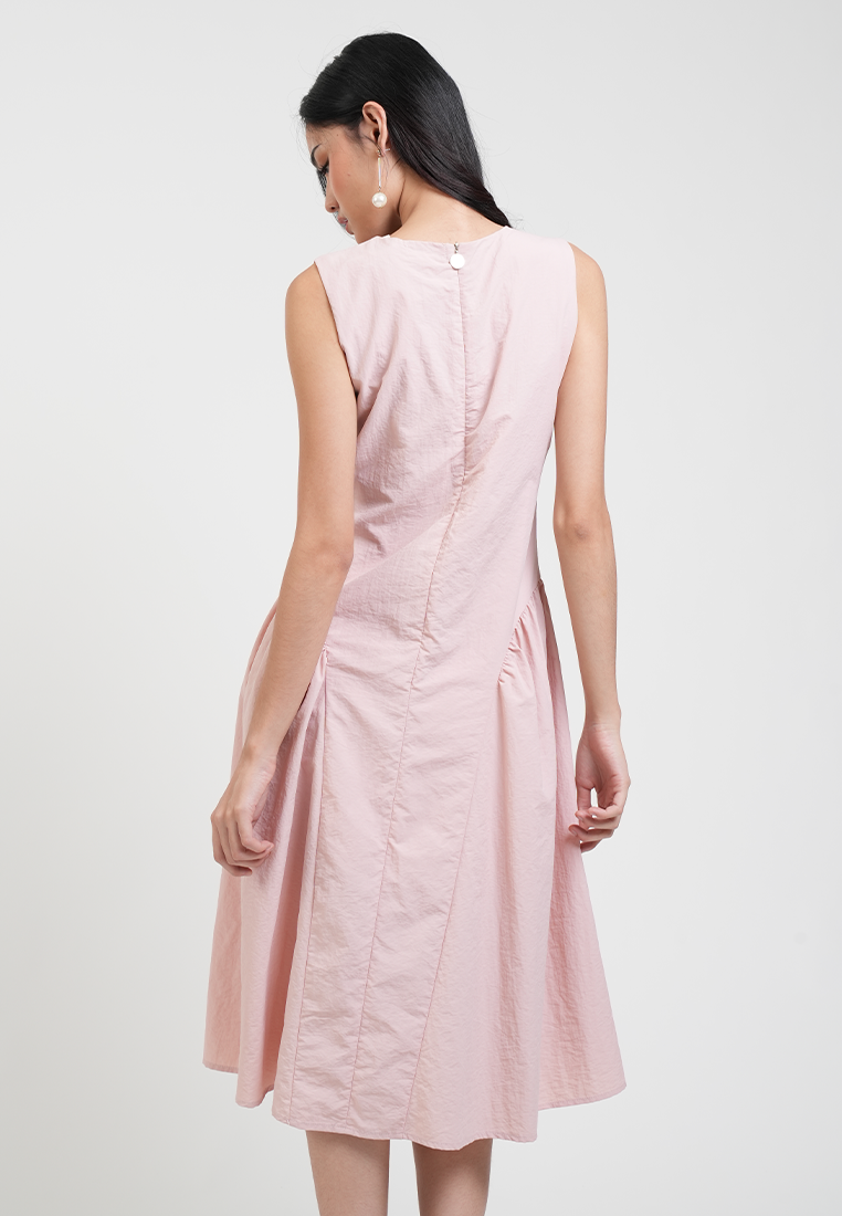 Reign Textured Side Pleat A-line Dress