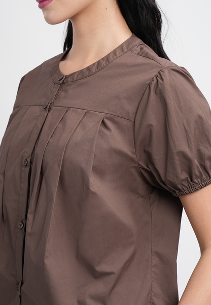 Sarah Button-Down Puff Sleeve Blouse