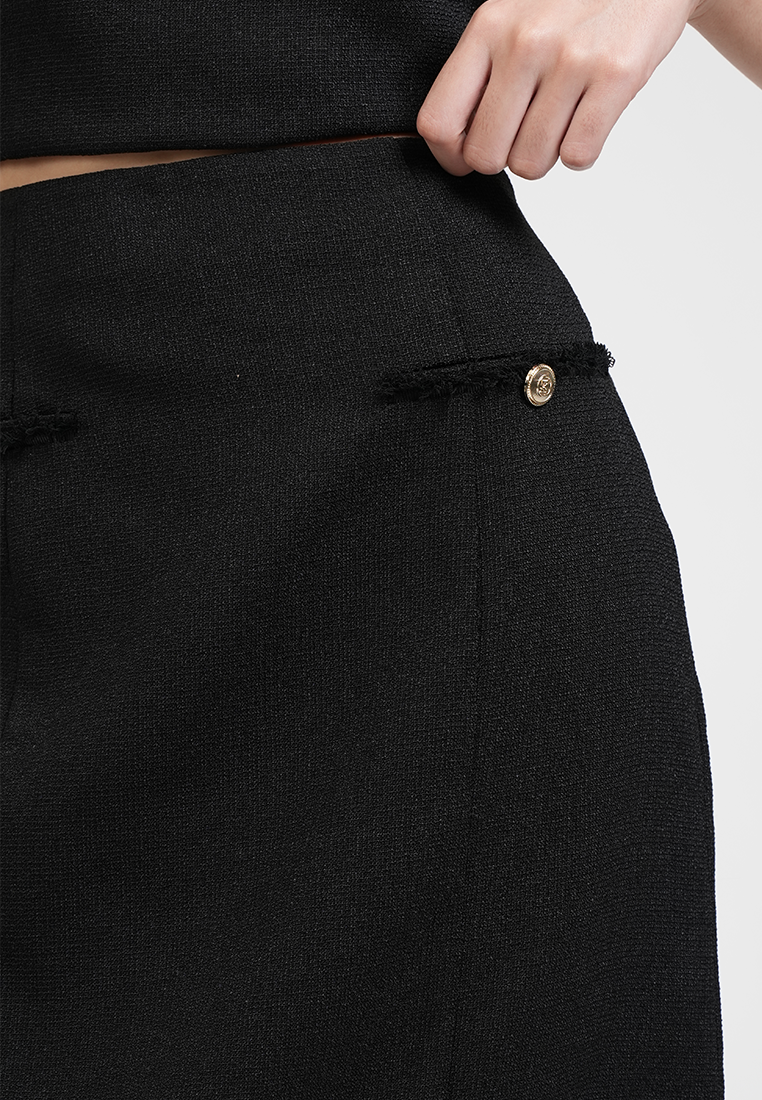 Solana Tweed Skirt with Pocket Accents