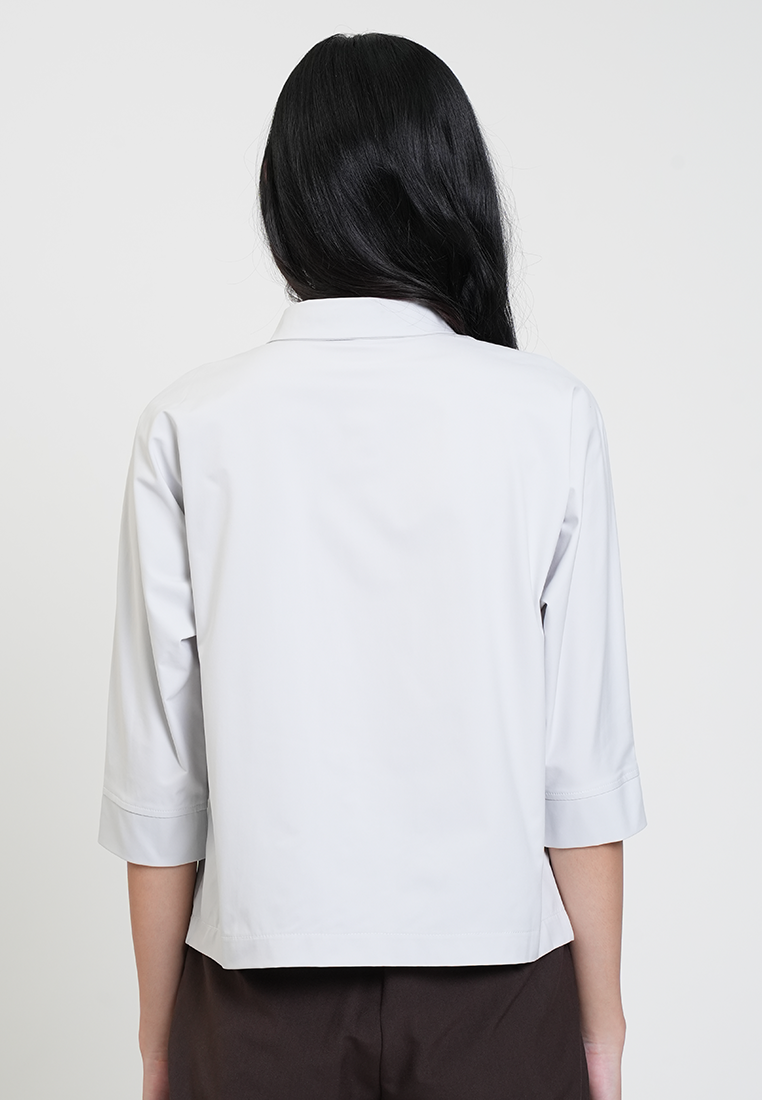 Aster Collared 3/4 Button-Down Blouse
