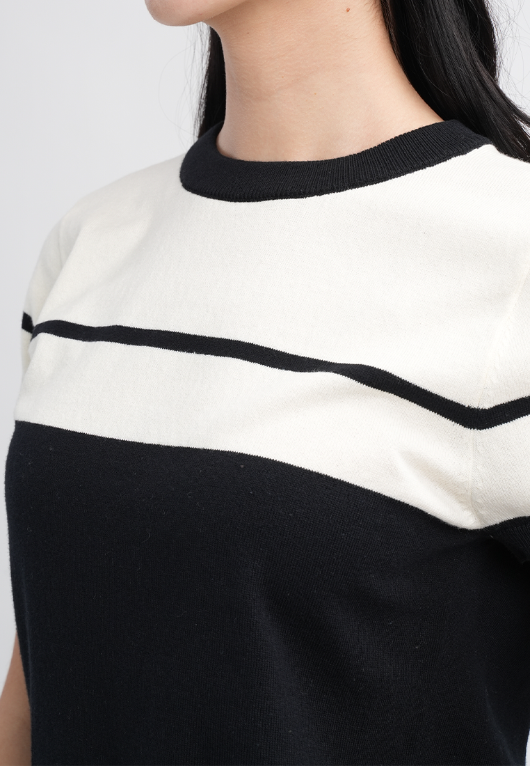 Charlene Monochrome Short Sleeve Knit Top